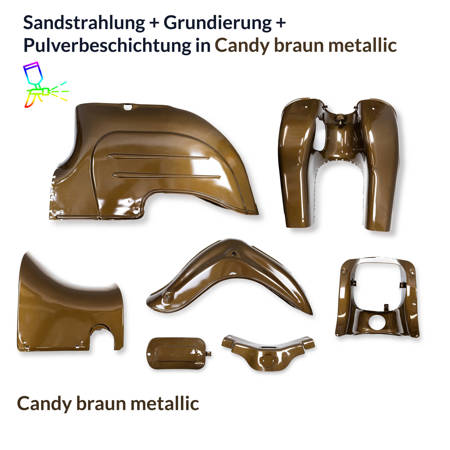 Pulverbeschichten Service - Simson KR51 Schwalbe in Candy braun metallic