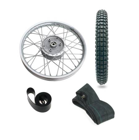 Set Speichenrad 1,6x16" + ENDURO für Simson S50 S51 KR51 Duo SR4 - Stahl chrom