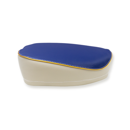 Sitzbezug Sattel für Simson KR50  - blau / sandgrau mit Spannring (1.Qualität) 