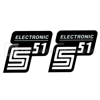 2x Aufkleber für Simson S51 Electronic silber-weiß | 1.Qualität UV-beständig neu