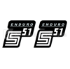 2x Aufkleber für Simson S51 Enduro silber-weiß | 1.Qualität UV-beständig neu