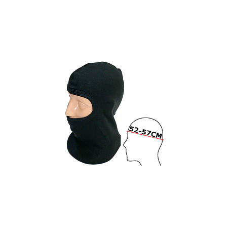 Black Cotton Balaclava S/M 1-Hole Mask for Motorcycle, Moped, Quad