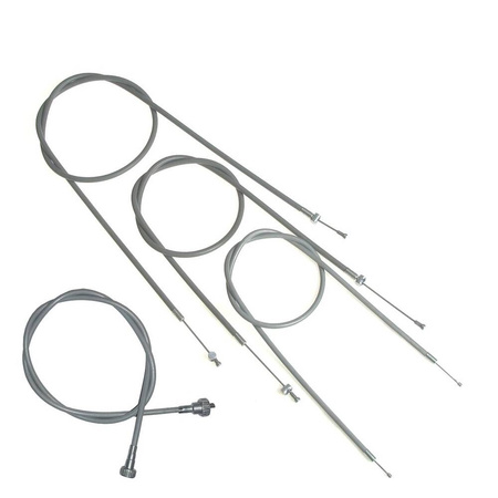 4-piece grey Bowden cables & speedometer cable set for MZ RT125/1 RT125/2