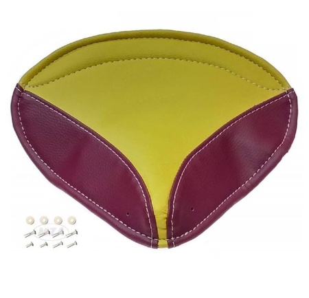Split-Rivet Seat Cover for Simson SR1/SR2/SR2E - Yellow/Bordeaux