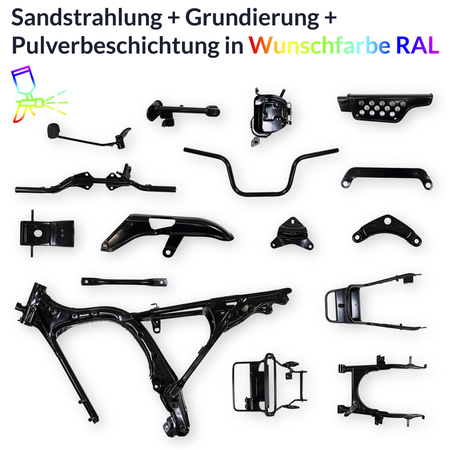 Powder Coating Service - Honda CY50 Frame Parts (Custom RAL)