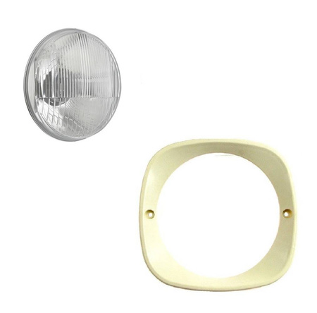 Beige headlight rim & lamp w/o parking light for Simson KR51 SR4-2 ES150