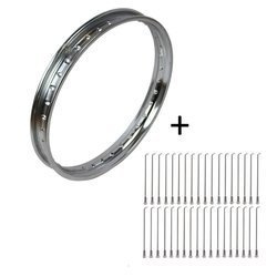 Obręcz 16 cali + szprychy chromowane do Simson S50 S51 S70 KR51 SR4 - chromowane