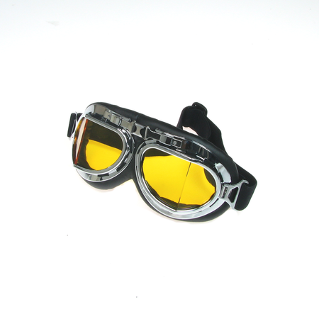 Motorradbrille gelb Fliegerbrille für z.B. MZ ES TS BK RT ETZ Simson NSU DKW