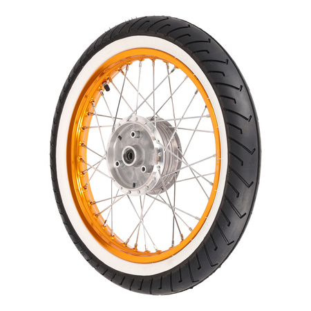 Komplettrad Hinten für Simson Modelle - Alufelge Orange Eloxiert