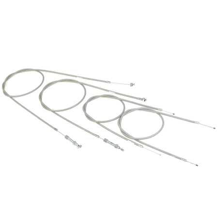 NSU Lux 4pc Grey Bowden Cable Kit - Throttle/Clutch/Brake