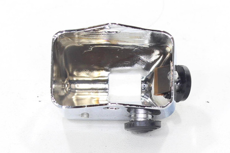 Dimmer switch cap without side cutout with flashing Simson chrome-plated