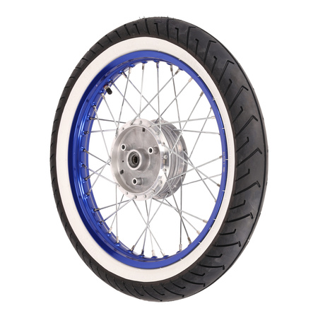 Komplettrad vorne für SIMSON DUO, KR51/1, KR51/2, S50-S83 – Blau eloxiert