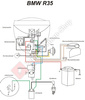BMW R35 Wiring Harness with Color-Coded Diagram