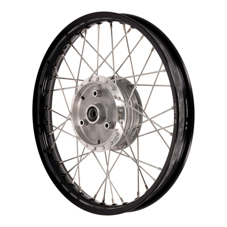 1.50x16 Spoked Wheel - Black Anodized/Polished Alu Rim, MRD SS Spokes