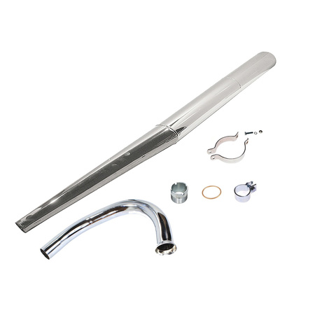 Chrome 35mm Exhaust Muffler Set for MZ ETZ 125/150 - 6-piece