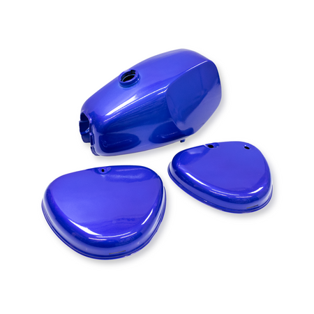 Tank + side cover (without swirl logo) set for Simson S50 S51 S70 - blue candy