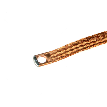 Motorcycle Engine Ground Strap, Copper 420mm, M10 Copper Ends