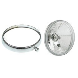Wkład reflektora przezroczyste szkło H4 + pierścień lampy do MZ ETZ 125 150 250 251 301