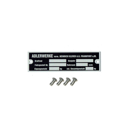 Type plate + grooved nail suitable for Adler MB 200 250, M 100 200 201 250