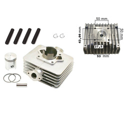 Set Zylinder 60ccm ø41 + Kopf + Dämpfungsgummis für Simson S51 S50 SR50 KR51