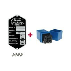 Jawa 354 Kyvacka Type Plate Set + Stamped Numbers + Punch Pin