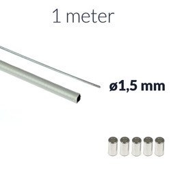 1m Inner Cable Ø1.5 +1m Grey Bowden Housing +5 End Caps - Moped/Motorcycle