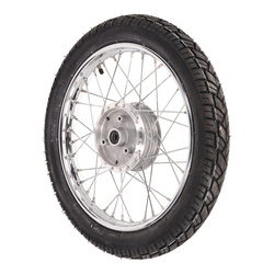 Complete Rear Wheel for Simson Schwalbe, 16" Chrome + Vee Rubber