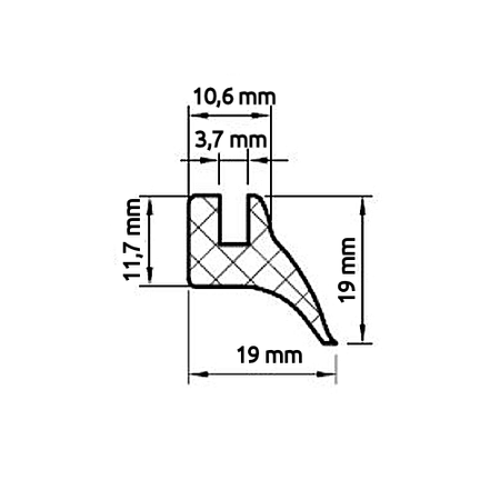 Rubber piping right / left suitable for MZ ES 125, ES 150