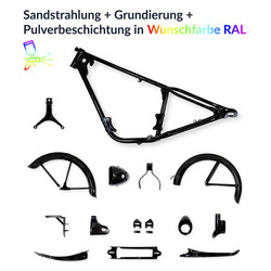 Powder Coating Service: MZ RT125 Frame Parts & Fenders, Custom Color