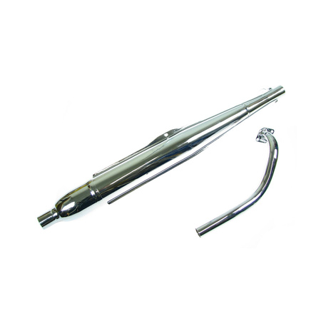 Chrome Exhaust Kit: Header & Clamp for Jawa 50 Pionyr 05/20/21