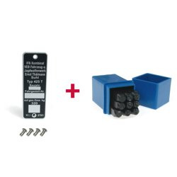 Zestaw tabliczka znamionowa + tabliczka rejestracyjna 4 mm do Simson 425 AWO touring - kątowa