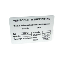 Typenschild für Simson Duo 4/ 4/1 4/2 - neue Ausführung