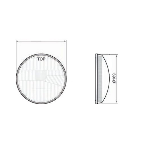 Headlight Lens (E-Mark) Curved Glass for MZ ETZ/TS