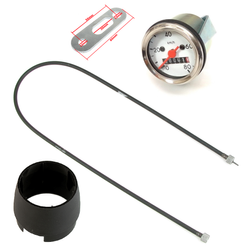 Speedometer Ø48 80km/h + Speedo Cable + Bracket + Cover for Simson S50/S51