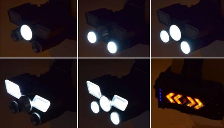 Latarka czołowa LED (z czerwonym światłem ostrzegawczym) 18000 lumenów ładowana przez USB