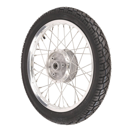 Kompletne koło TYLNE obręcz aluminiowa polerowana szprychy ze stali nierdzewnej Simson S50 S51 KR51 SR4-