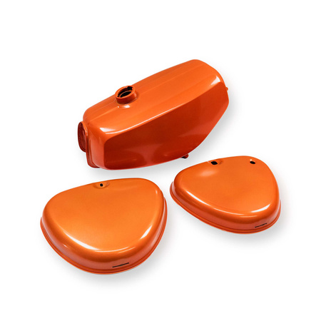 Tank + Seitendeckel Set ohne Wirbellogo für Simson S50 S51 - Candy Orange 2.Wahl