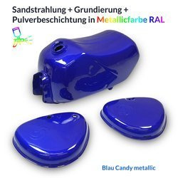 Zestaw zbiorników do malowania proszkowego Simson S53 w kolorze RAL - metaliczny (Candy)