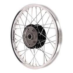 Koło szprychowe 1.5 x 16" do Simson S50, S51, KR51 Schwalbe - obręcz z polerowanego aluminium
