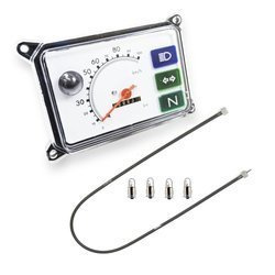 Rectangular 6V Speedometer + Speedo Cable for Simson SR50/SR80 - White