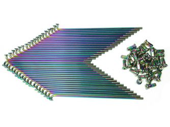 Zestaw szprych do Simson S51 - 16 cali, podwójnie krzyżowane, tęczowe