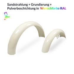 Powder coating service: Simson S51 fenders in custom RAL color