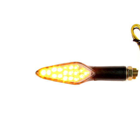 2x kierunkowskaz LED M10x1.5 18-LED przód/tył do skutera ATV - karbon (homologacja E)