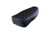 Seat for Simson S51 S50 S70 Enduro – black, quilted with red stitching