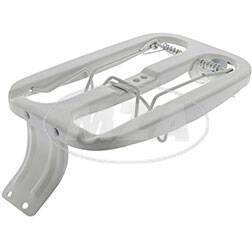 Fully primed light-gray luggage rack for Simon SR2/SR2E motorcycle
