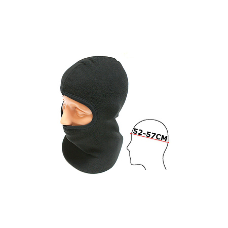 Black Polar Fleece Reversible Balaclava S/M - 1-Hole Motorcycle Mask