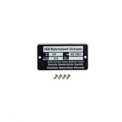 Type Plate with 4 Rivets for MZ ES150/1