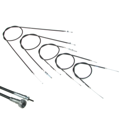 Bowden Cable Kit & Speedometer Cable for NSU MAX Spezial (6pc) Black