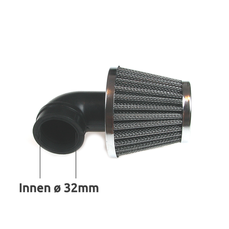 Tuning Air Filter for Simson S50/S51/S70/S83/KR51 - Chrome 90°, Ø32mm