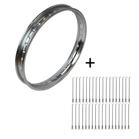 16in Chrome Rim & Spokes for Simson S50 S51 S70 KR51 SR4